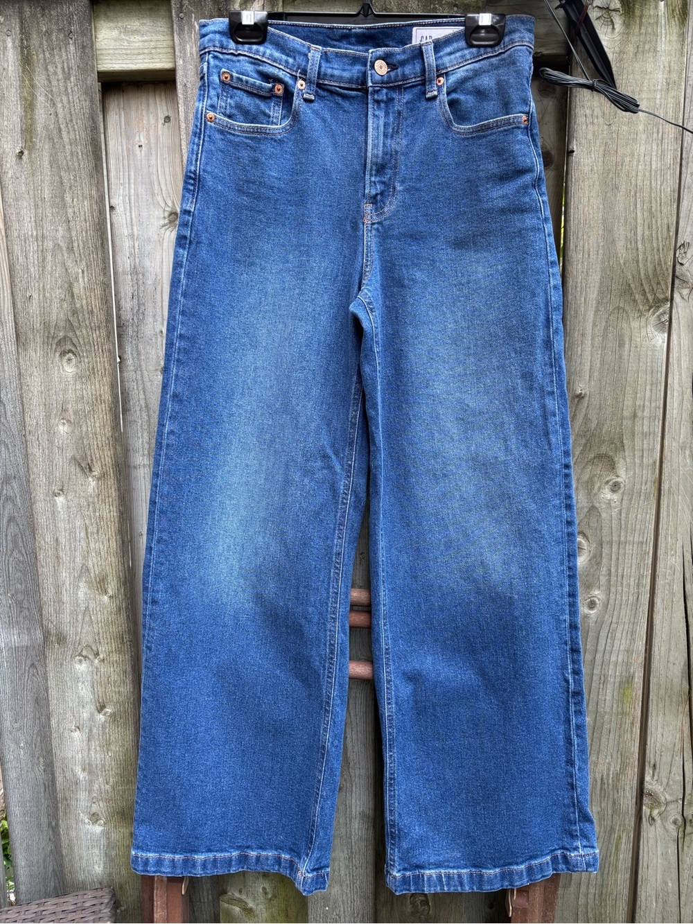 GAP Women's High Rise Stride Wide-Leg Jeans - Medium Blue Wash